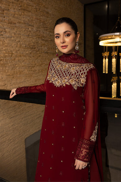 Azure | Embroidered Chiffon Collection | Mookaite - House Of Anaya