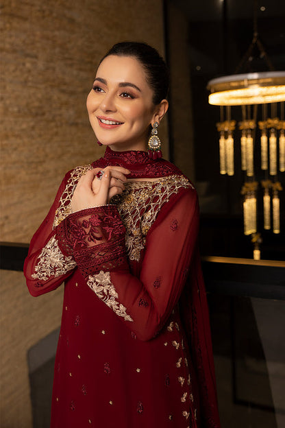 Azure | Embroidered Chiffon Collection | Mookaite - House Of Anaya