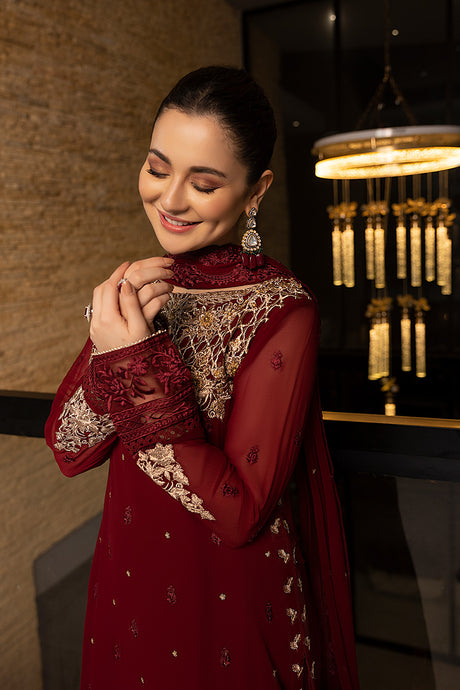 Azure | Embroidered Chiffon Collection | Mookaite - House Of Anaya
