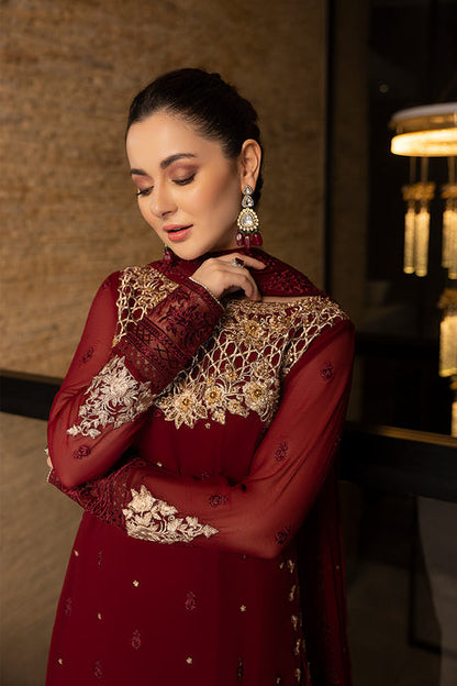 Azure | Embroidered Chiffon Collection | Mookaite - House Of Anaya