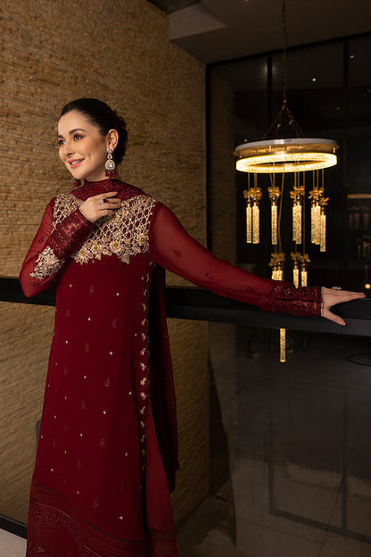Azure | Embroidered Chiffon Collection | Mookaite - House Of Anaya