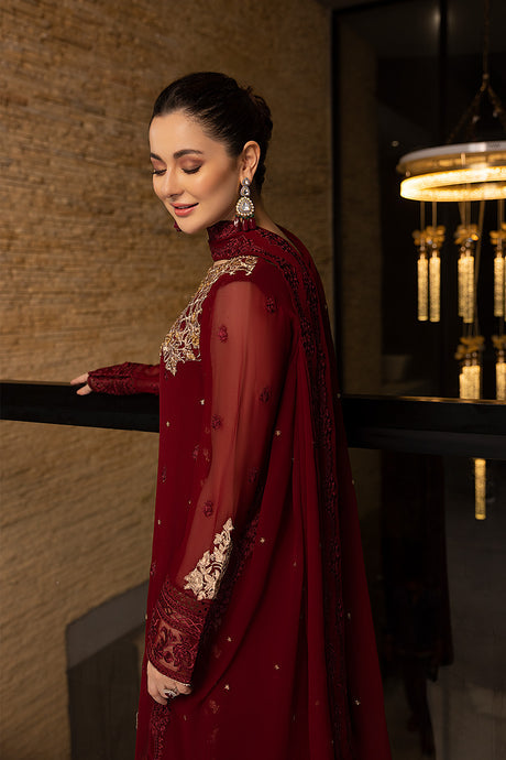 Azure | Embroidered Chiffon Collection | Mookaite - House Of Anaya