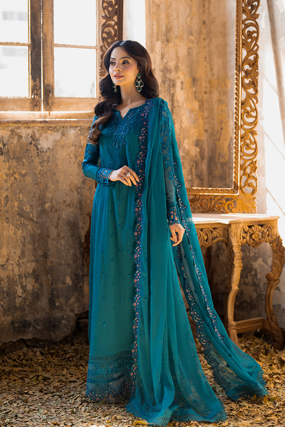 Azure | Ensembles Embroidered Formals | Mystic Teal - House Of Anaya