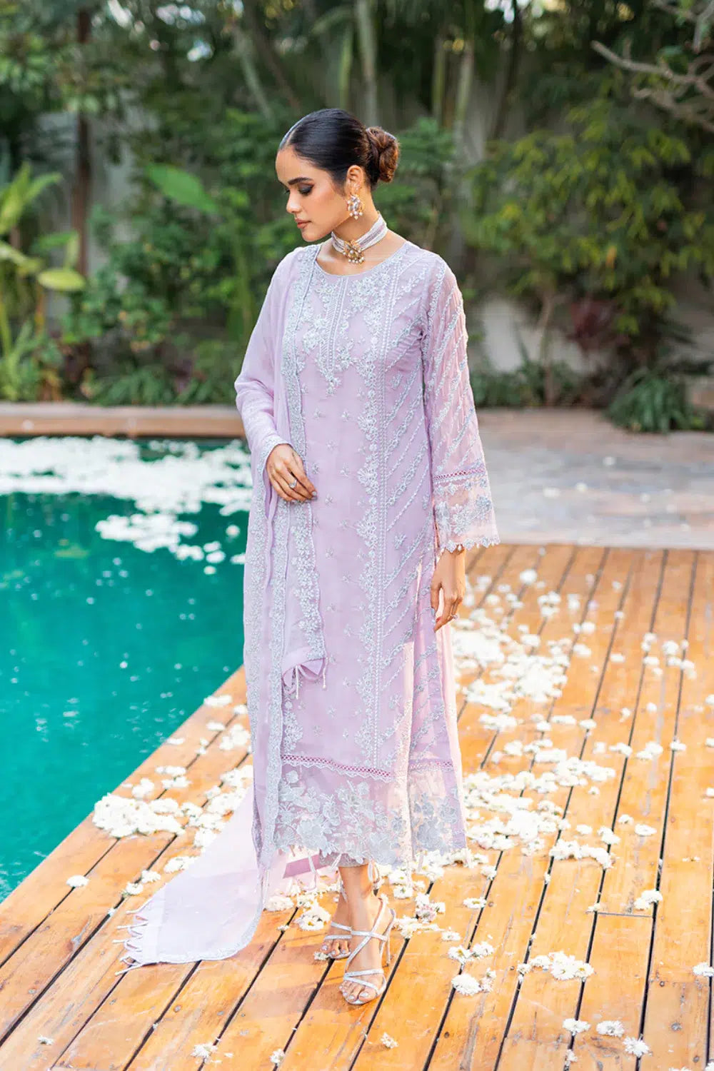 Azure | Embroidered Formals | Mystique Swan - House Of Anaya