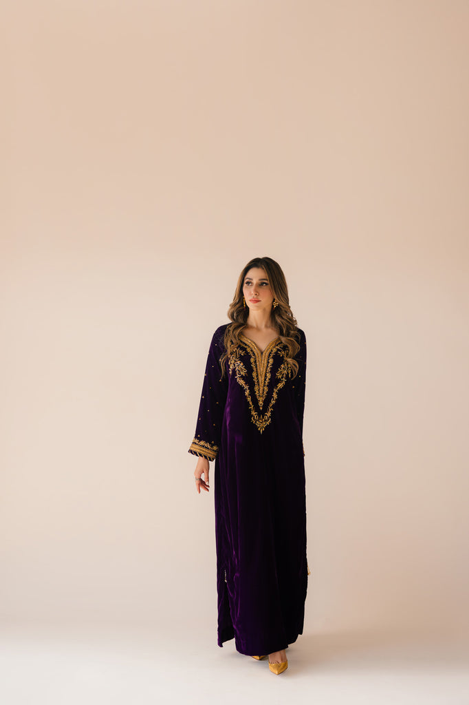Sammy K | Velvet Festive Edit | Purple Velvet Maxi Outfit - House Of Anaya