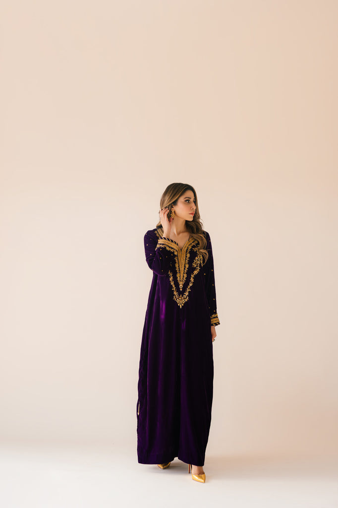 Sammy K | Velvet Festive Edit | Purple Velvet Maxi Outfit - House Of Anaya
