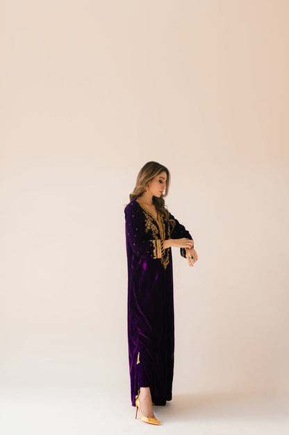 Sammy K | Velvet Festive Edit | Purple Velvet Maxi Outfit - House Of Anaya