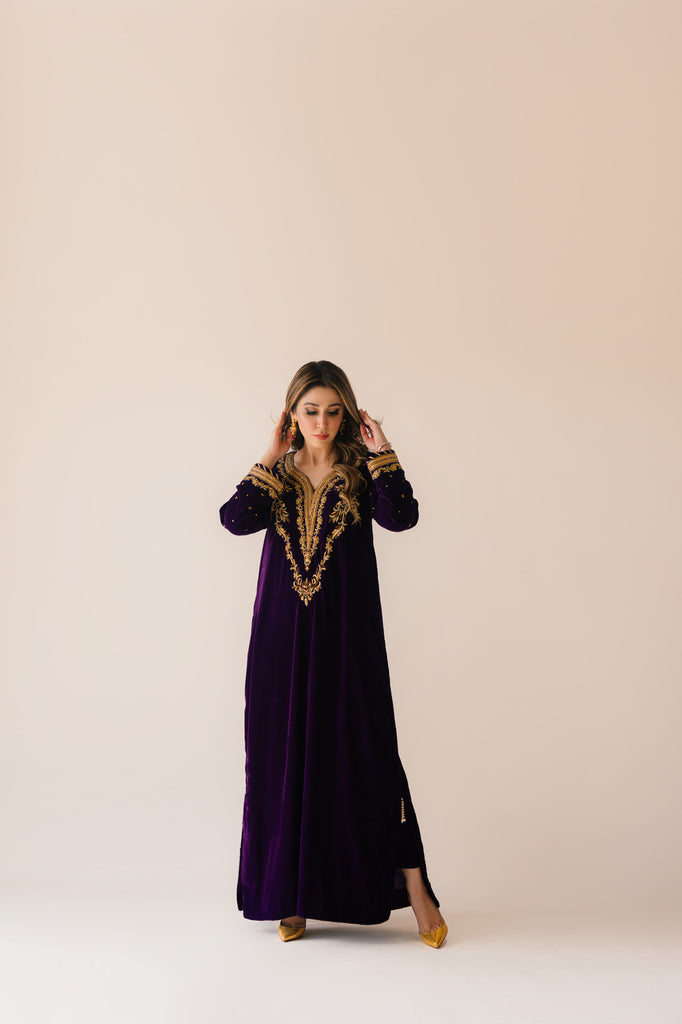 Sammy K | Velvet Festive Edit | Purple Velvet Maxi Outfit - House Of Anaya