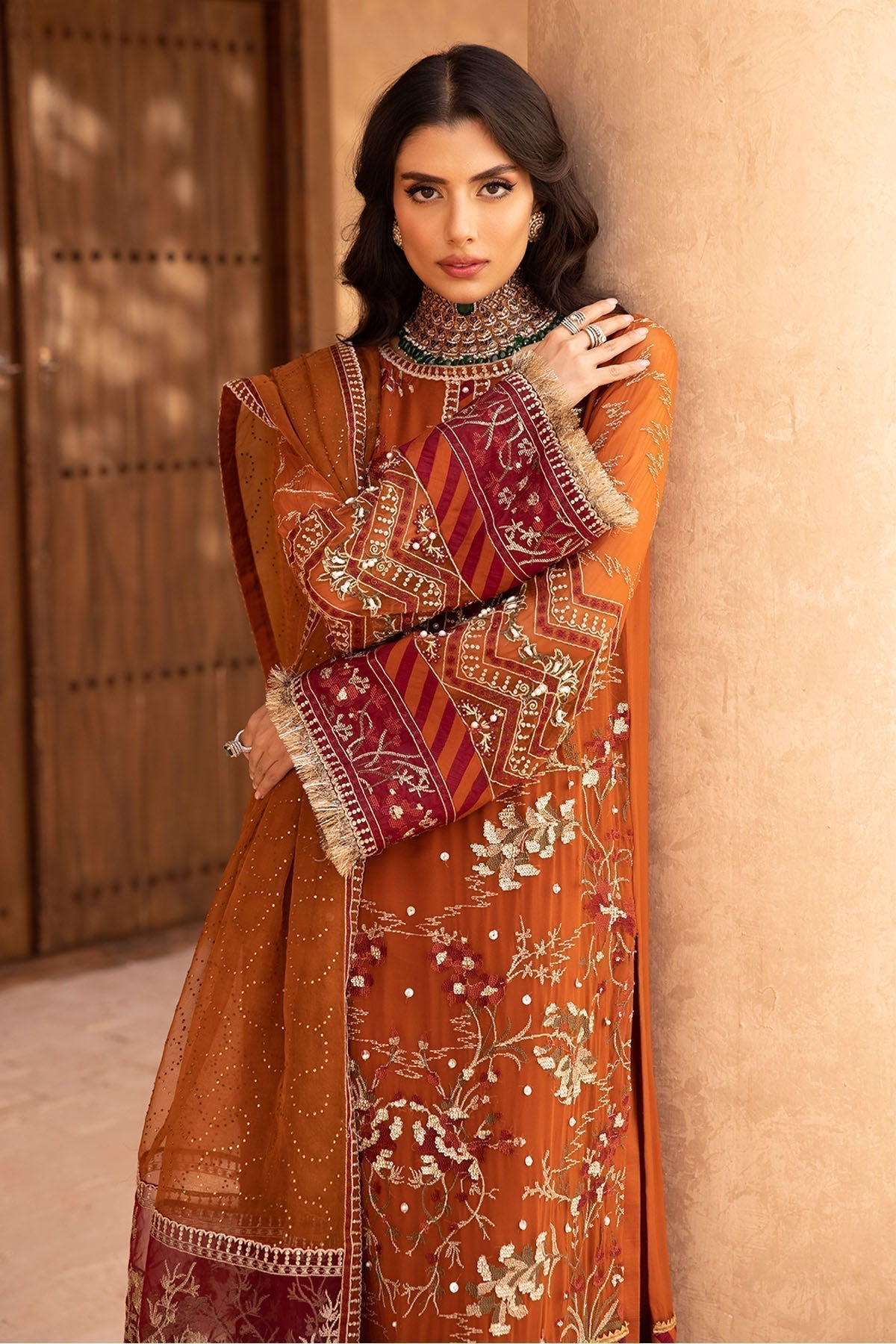 Nureh | Embroidered Luxury Chiffon | NEL-22 - House Of Anaya