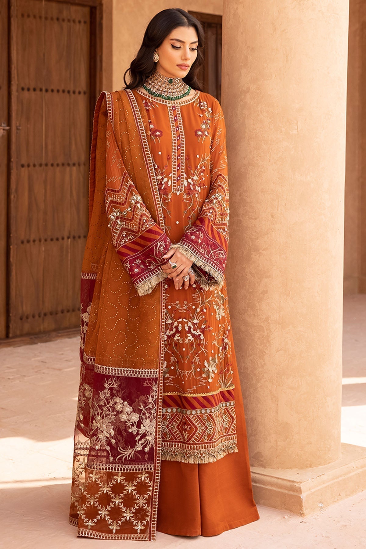 Nureh | Embroidered Luxury Chiffon | NEL-22 - House Of Anaya