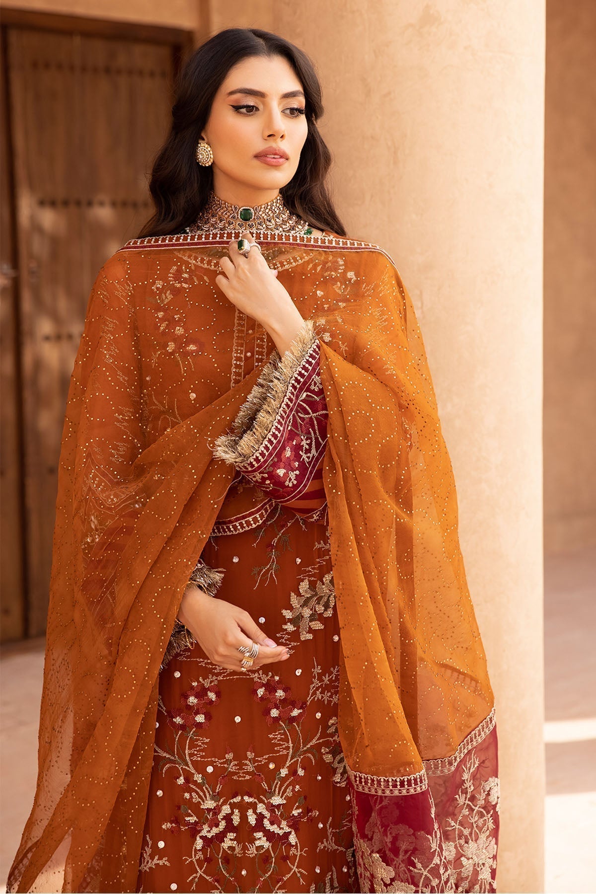 Nureh | Embroidered Luxury Chiffon | NEL-22 - House Of Anaya
