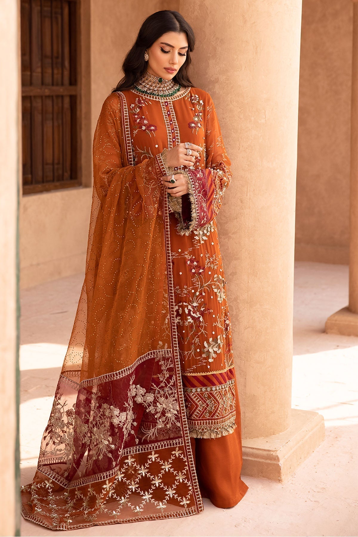 Nureh | Embroidered Luxury Chiffon | NEL-22 - House Of Anaya