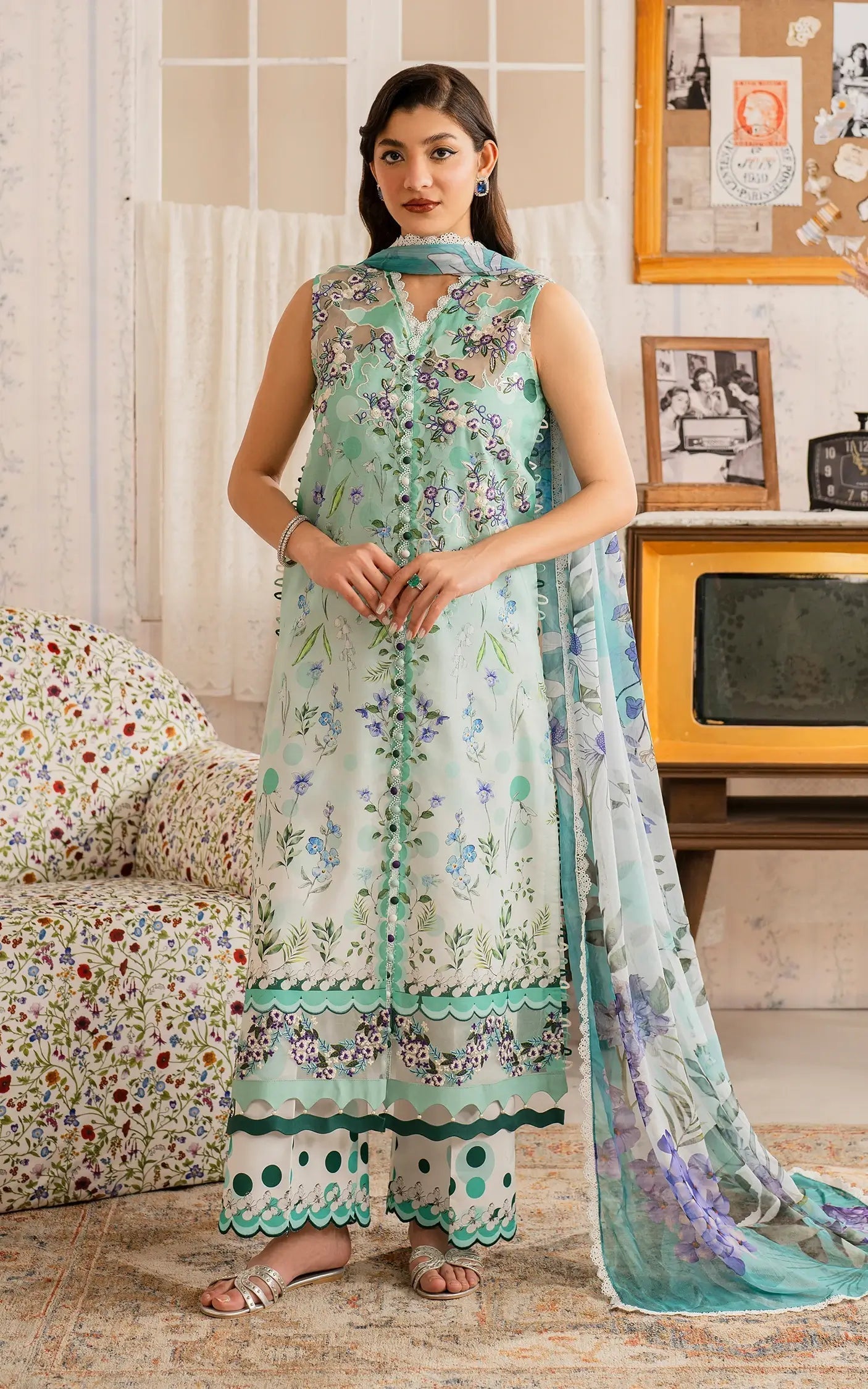 Asifa and Nabeel | Meraki Vintage 25 | Nazneen (MVL25-15) - House Of Anaya