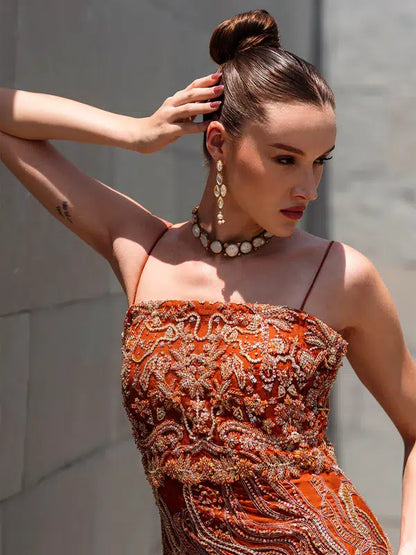 Epoque | Ciel Luxury Couture | Ochre - House Of Anaya