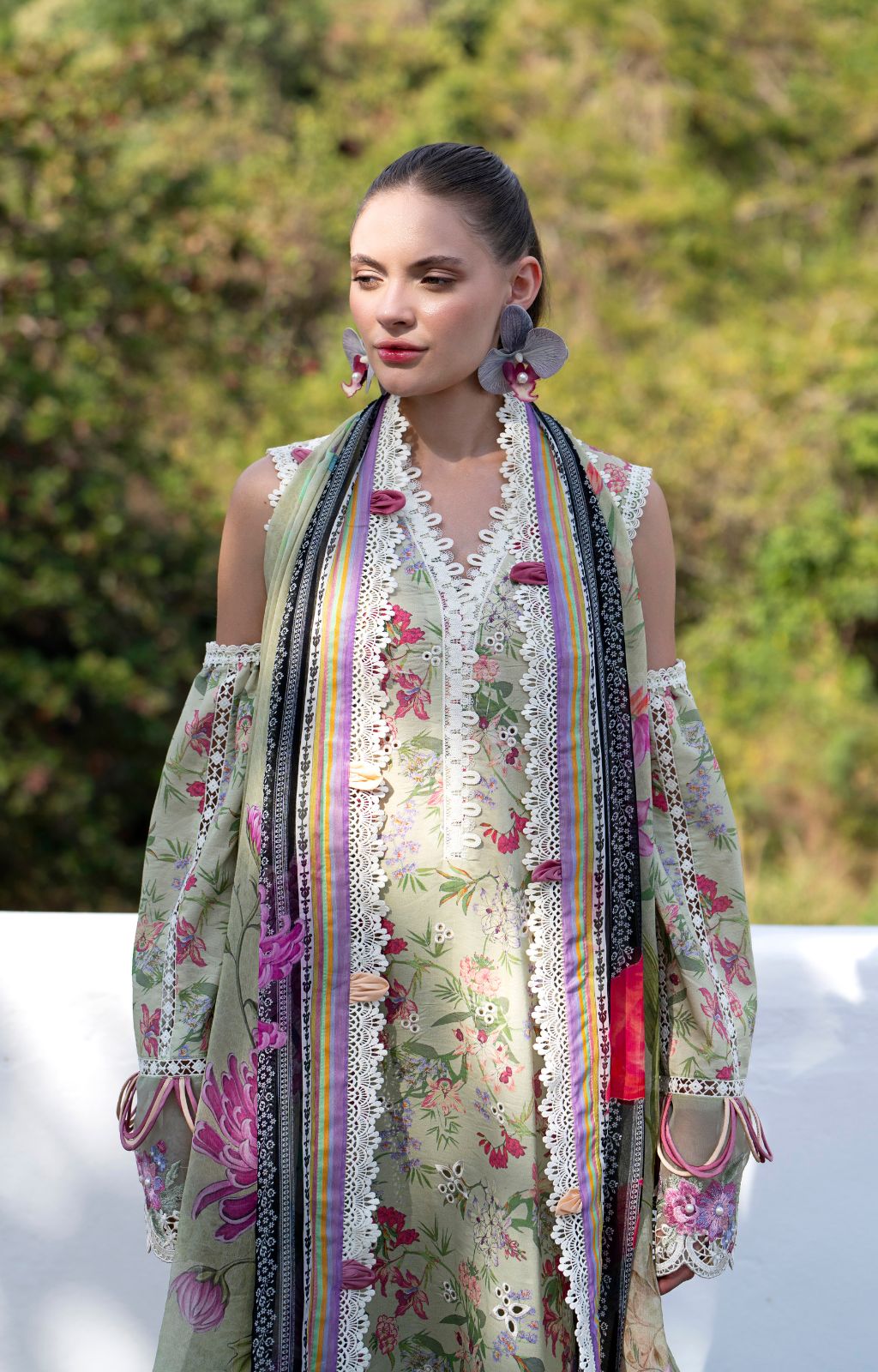 AJR Couture | Printakari Lawn 25 | Pink Patel