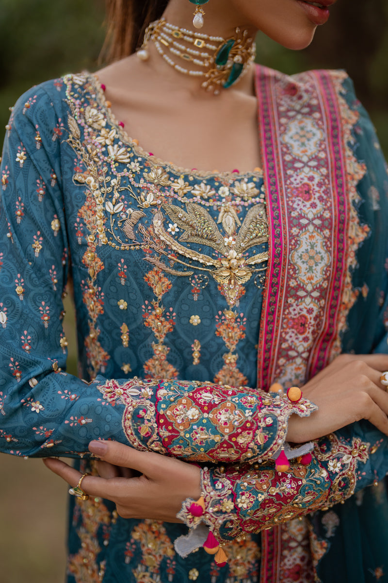 Qalamkar | Luxe Silk |  UA-09 TINA - House Of Anaya