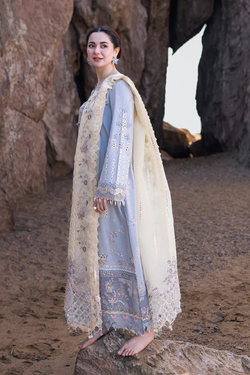 Qalamkar | Sahil Kinare Luxury Lawn | FP-04 FIRUZE - House Of Anaya