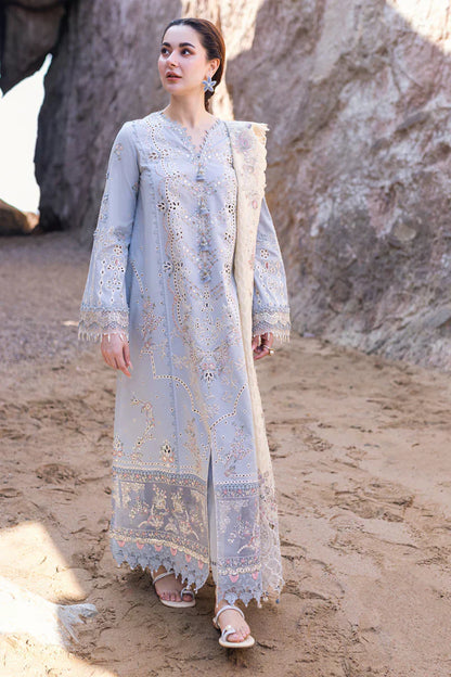 Qalamkar | Sahil Kinare Luxury Lawn | FP-04 FIRUZE - House Of Anaya