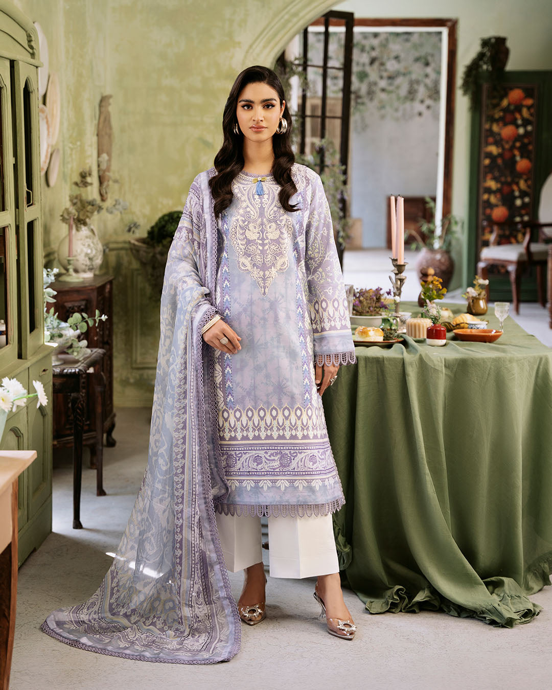 Roheenaz | Flora Printed Lawn | Lumina - House Of Anaya