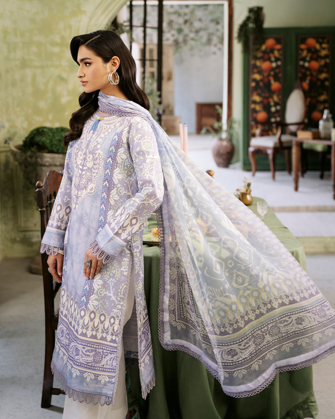 Roheenaz | Flora Printed Lawn | Lumina - House Of Anaya