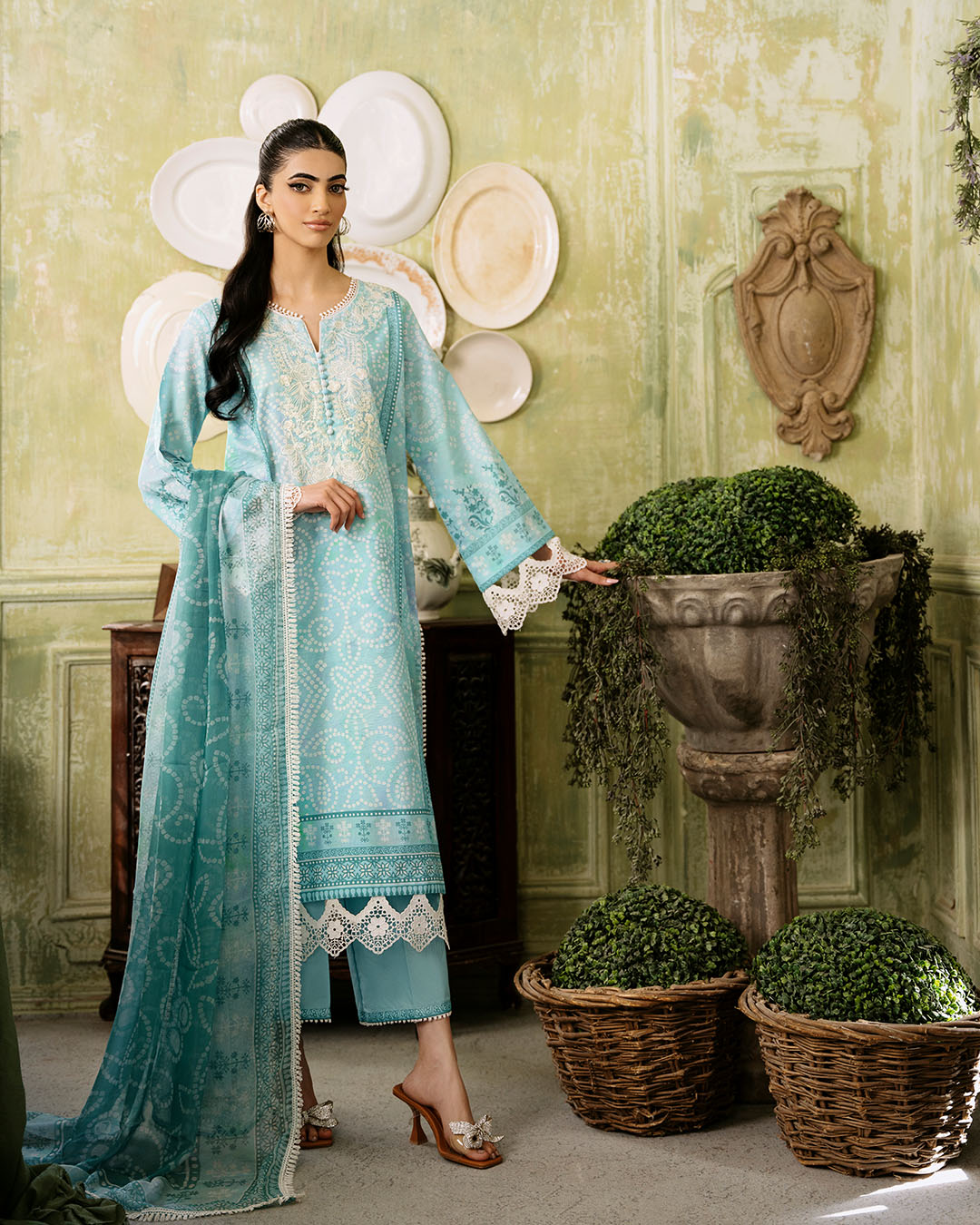 Roheenaz | Flora Printed Lawn | Mirage - House Of Anaya