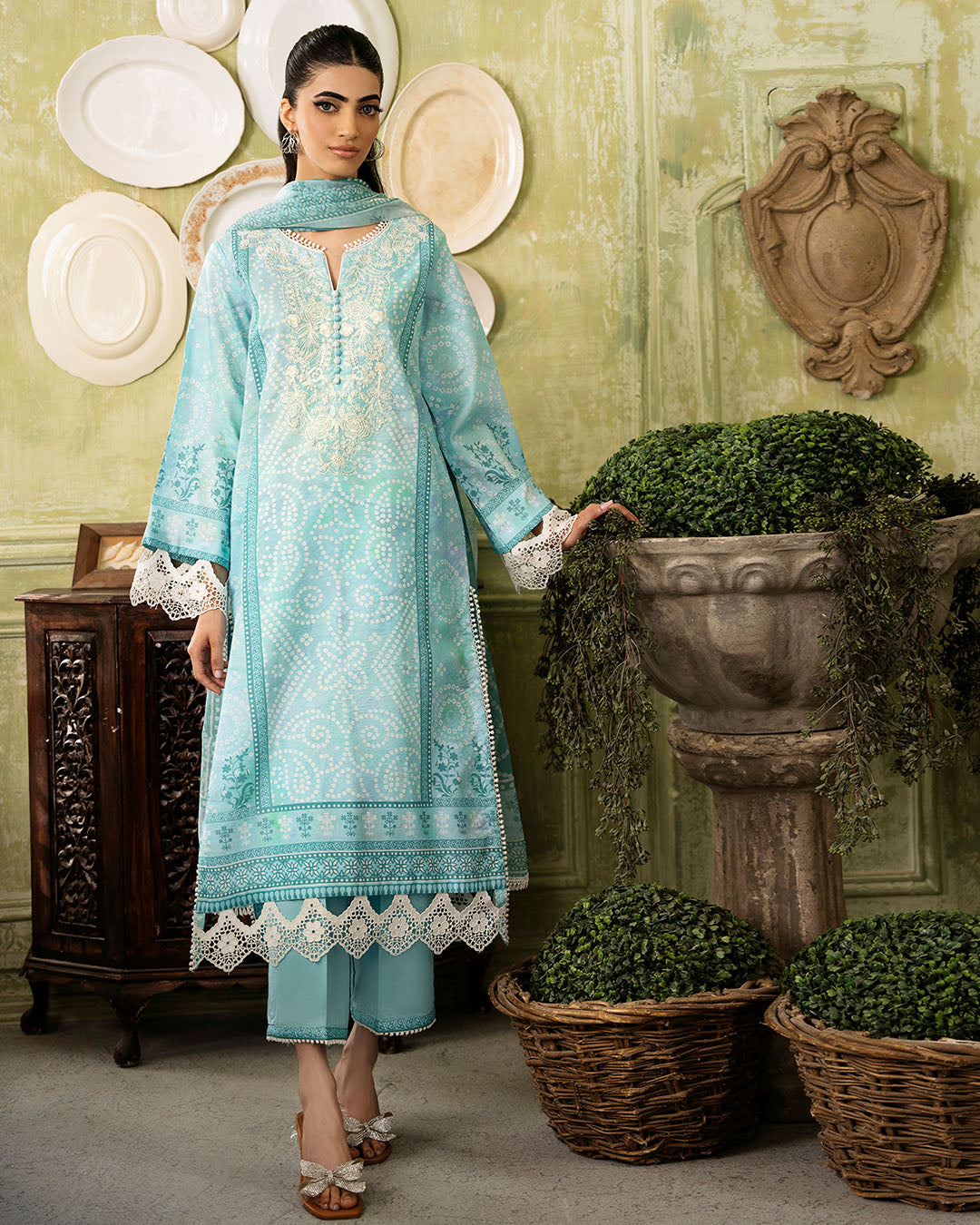 Roheenaz | Flora Printed Lawn | Mirage - House Of Anaya