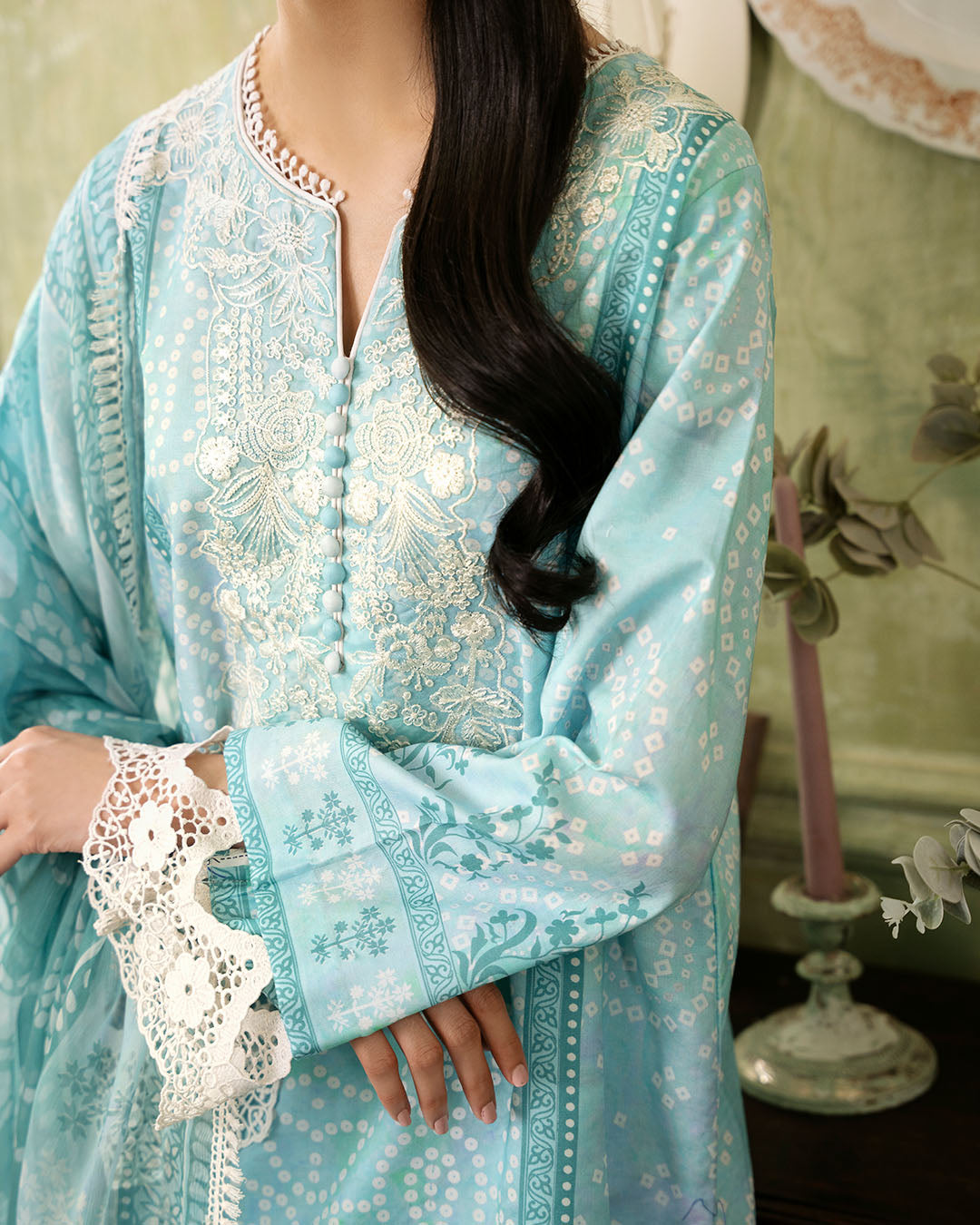 Roheenaz | Flora Printed Lawn | Mirage - House Of Anaya
