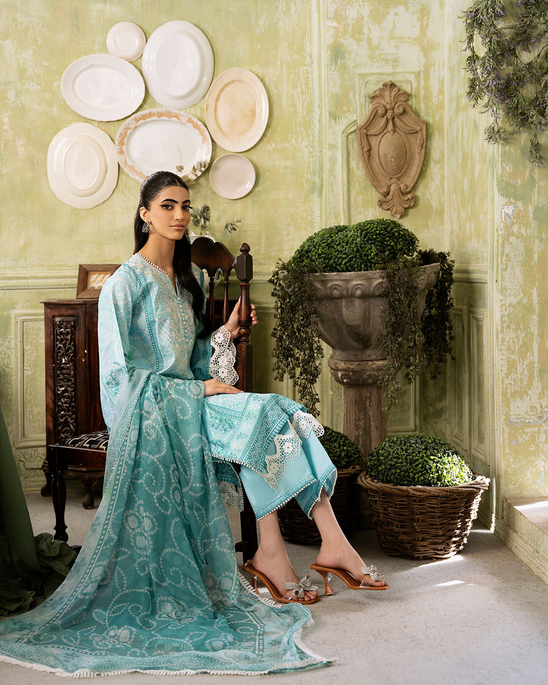 Roheenaz | Flora Printed Lawn | Mirage - House Of Anaya