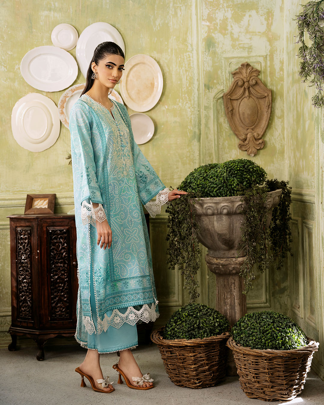 Roheenaz | Flora Printed Lawn | Mirage - House Of Anaya