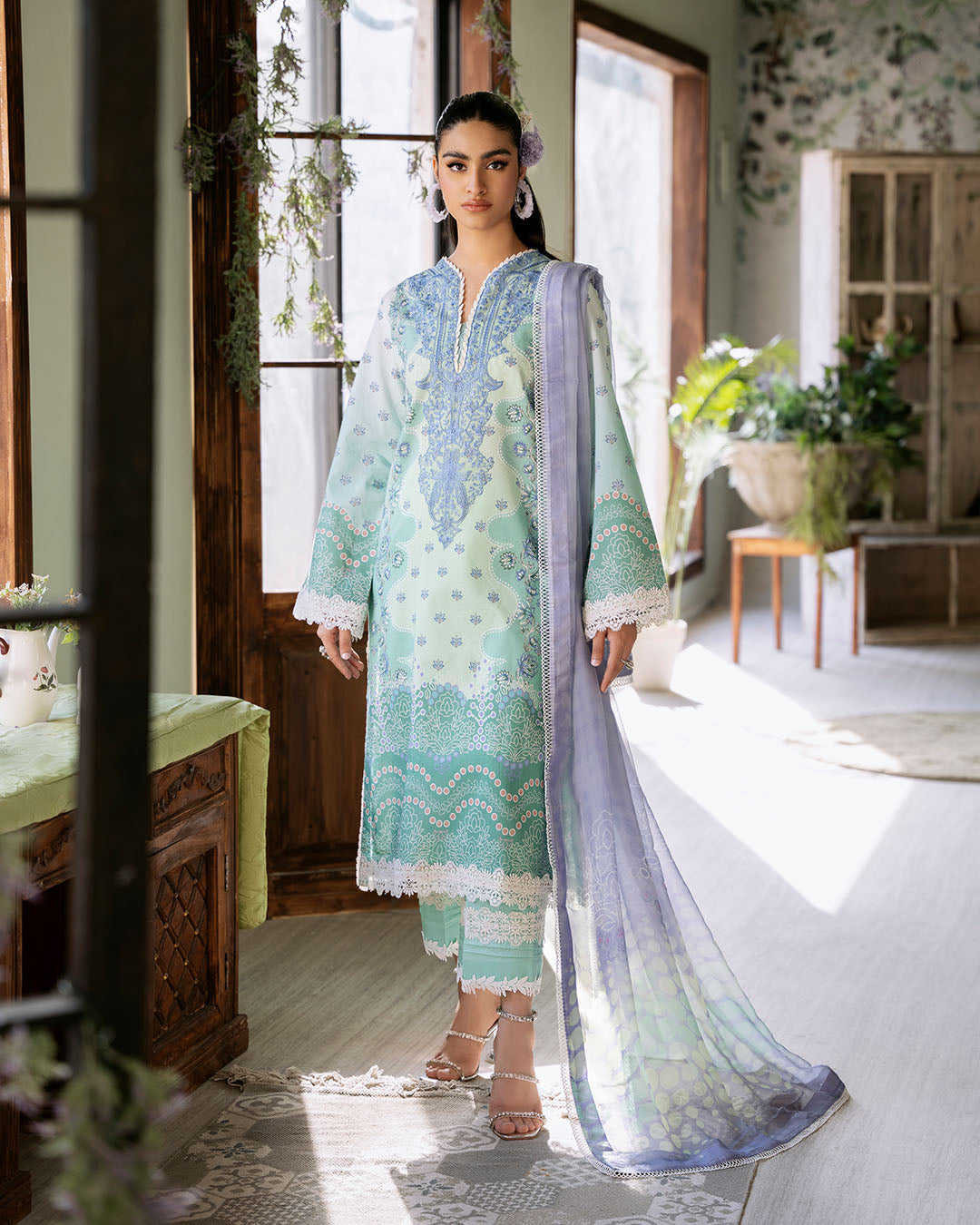 Roheenaz | Flora Printed Lawn | Elysium - House Of Anaya