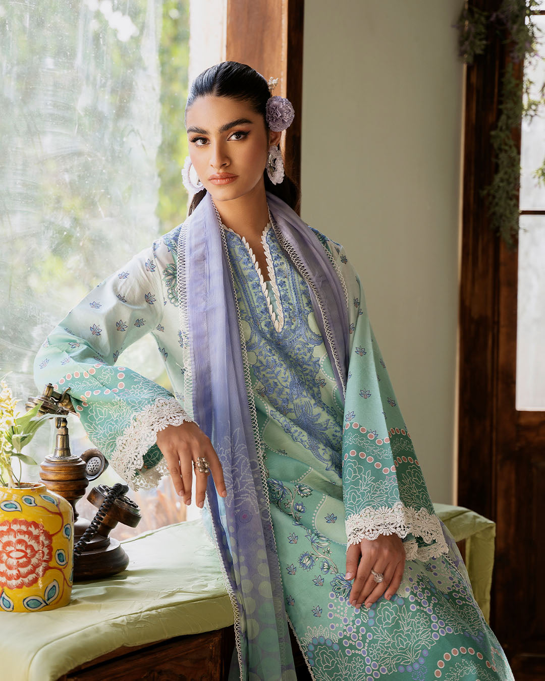 Roheenaz | Flora Printed Lawn | Elysium - House Of Anaya