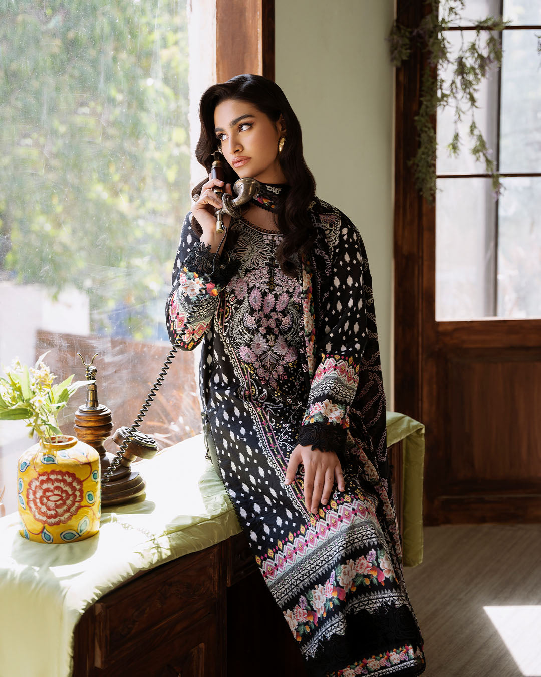 Roheenaz | Flora Printed Lawn | Veridian - House Of Anaya