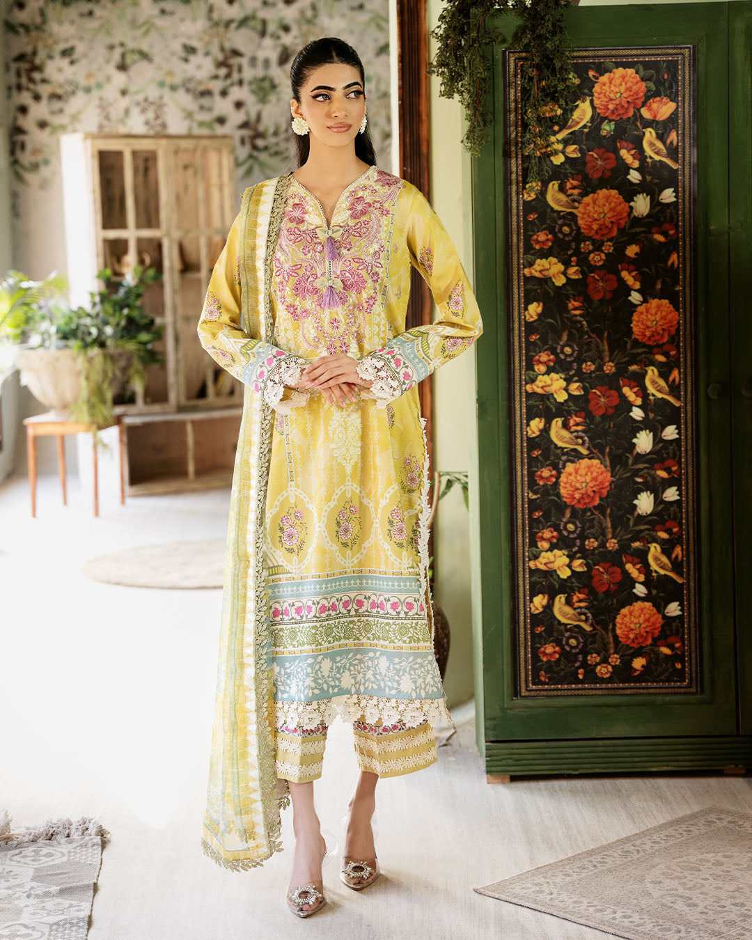 Roheenaz | Flora Printed Lawn | Mystique - House Of Anaya