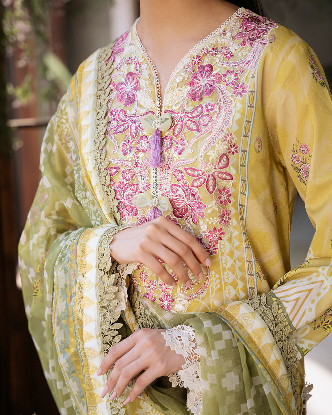 Roheenaz | Flora Printed Lawn | Mystique - House Of Anaya