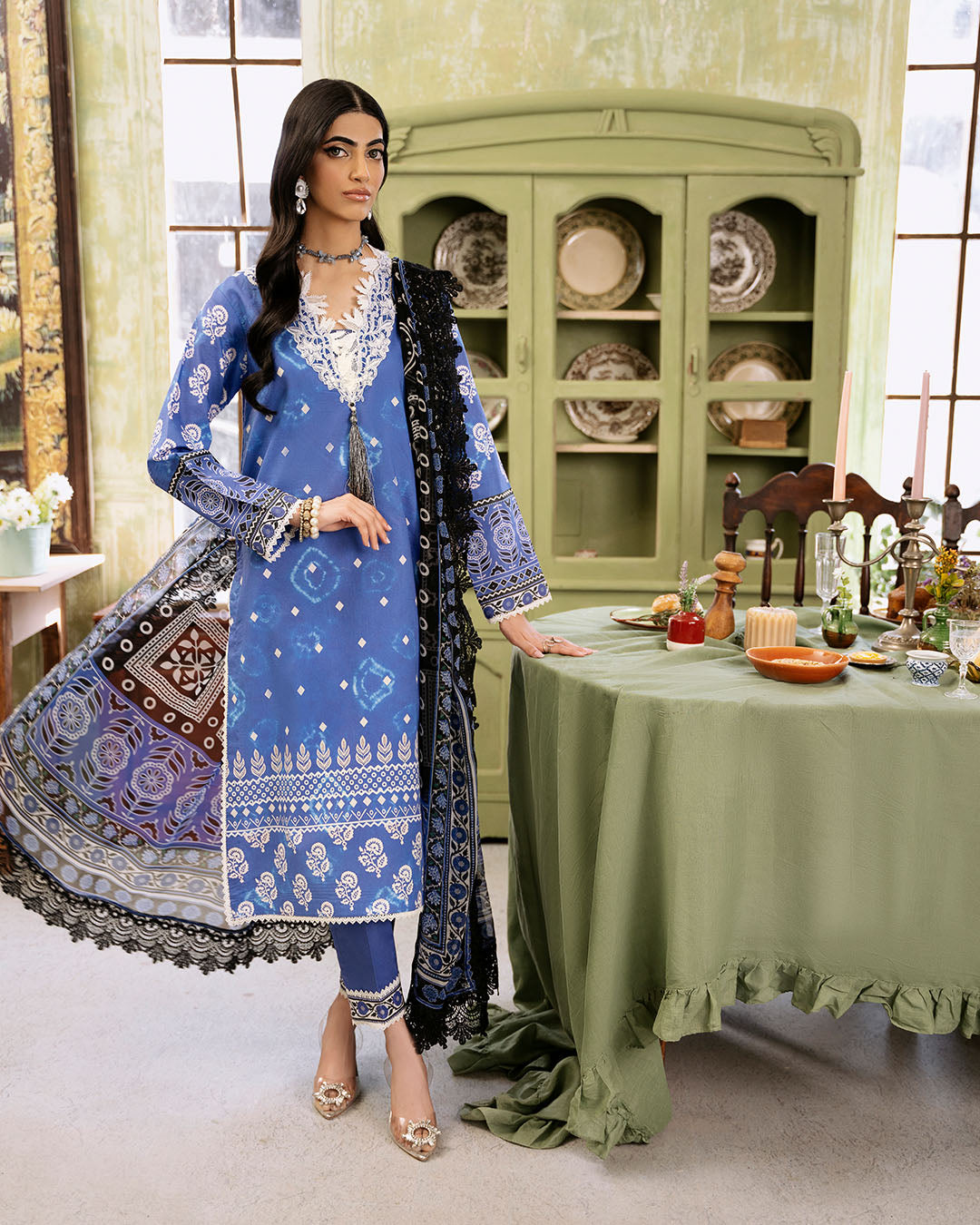 Roheenaz | Flora Printed Lawn | Ember - House Of Anaya