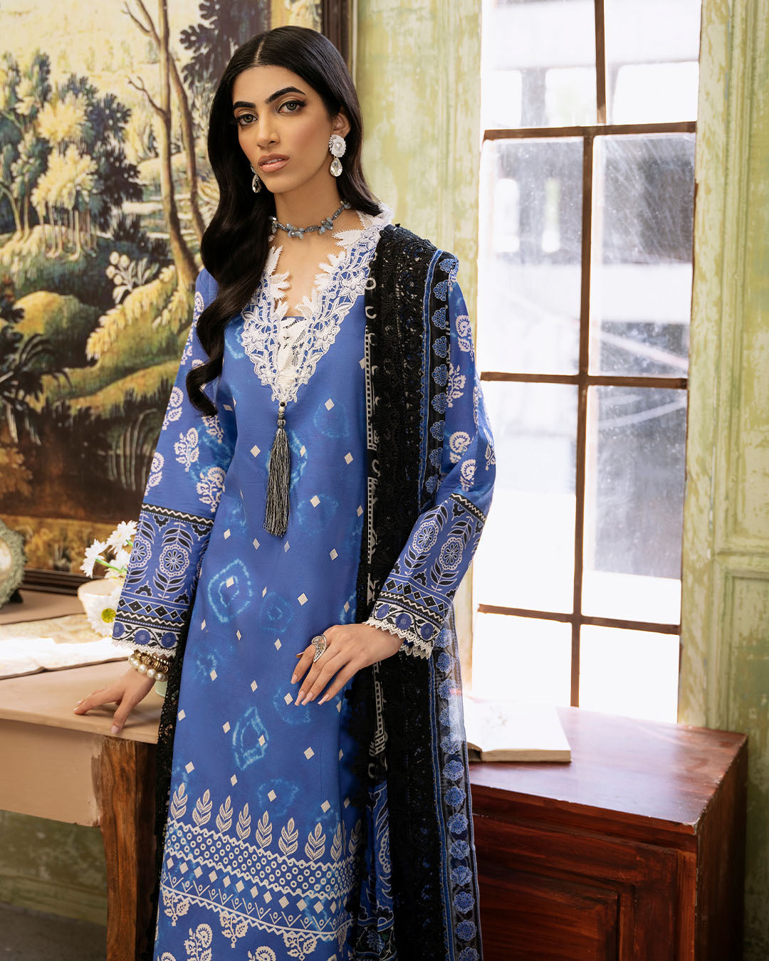 Roheenaz | Flora Printed Lawn | Ember - House Of Anaya