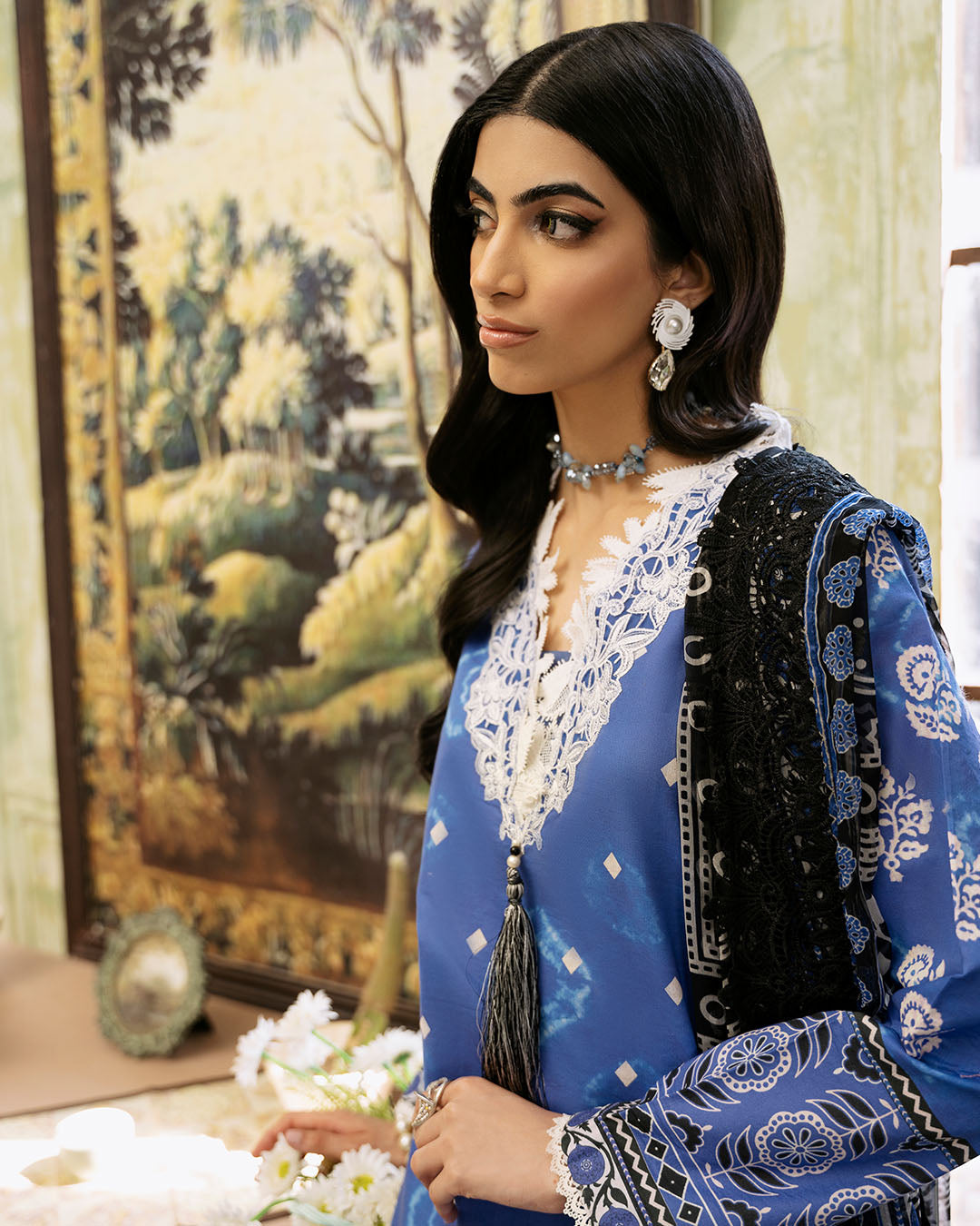 Roheenaz | Flora Printed Lawn | Ember - House Of Anaya