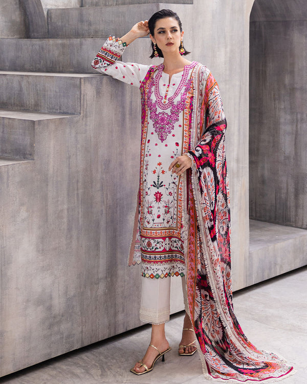 Roheenaz | Azalea Printed Lawn 24 | Marigold Meadows - House Of Anaya
