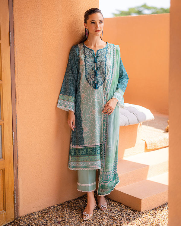 Roheenaz | Azalea Printed Lawn 24 | Ocean Breeze - House Of Anaya