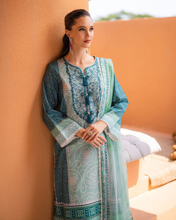 Roheenaz | Azalea Printed Lawn 24 | Ocean Breeze - House Of Anaya