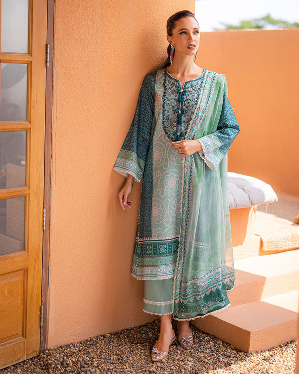 Roheenaz | Azalea Printed Lawn 24 | Ocean Breeze - House Of Anaya
