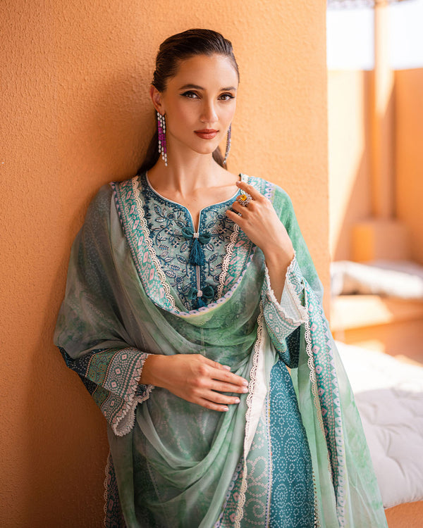 Roheenaz | Azalea Printed Lawn 24 | Ocean Breeze - House Of Anaya