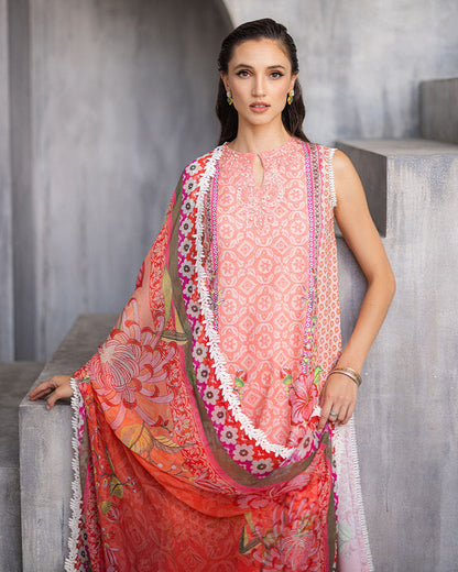 Roheenaz | Azalea Printed Lawn 24 | Radiant Rose - House Of Anaya