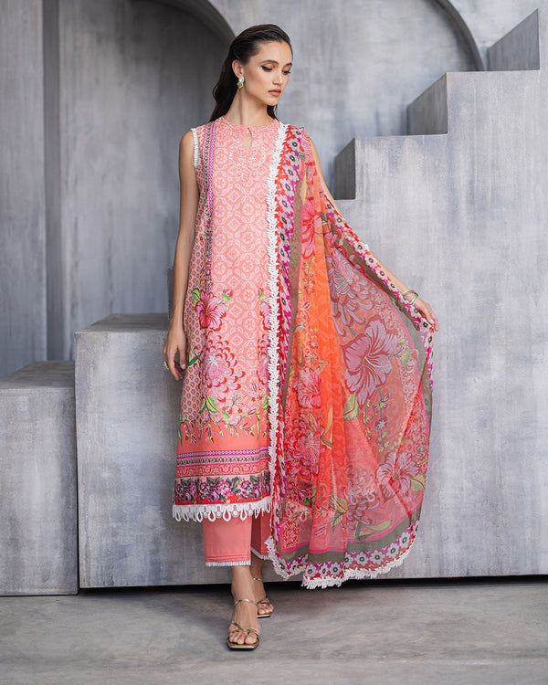 Roheenaz | Azalea Printed Lawn 24 | Radiant Rose - House Of Anaya