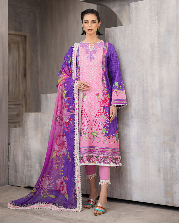 Roheenaz | Azalea Printed Lawn 24 | Luxe Bloom - House Of Anaya