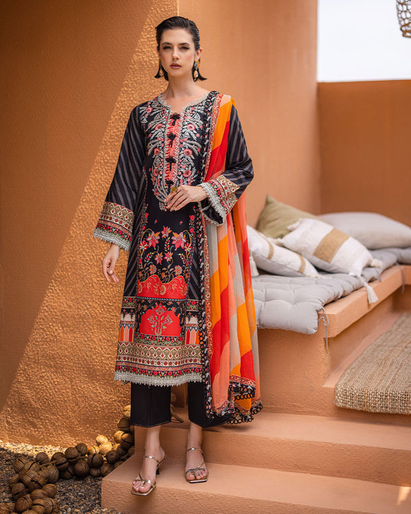 Roheenaz | Azalea Printed Lawn 24 | Midnight Mirage - House Of Anaya