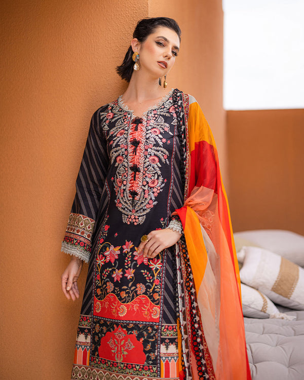 Roheenaz | Azalea Printed Lawn 24 | Midnight Mirage - House Of Anaya