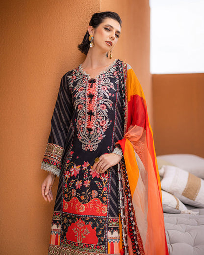 Roheenaz | Azalea Printed Lawn 24 | Midnight Mirage - House Of Anaya