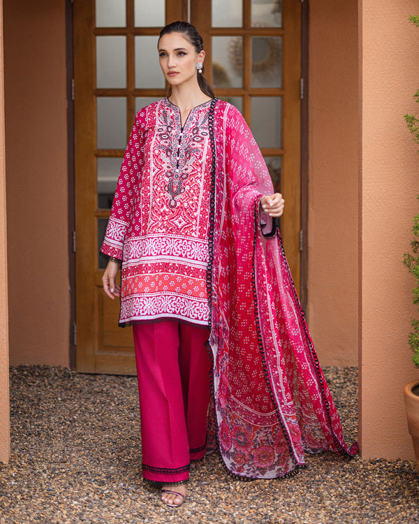 Roheenaz | Azalea Printed Lawn 24 | Coral Cascade - House Of Anaya