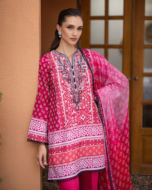 Roheenaz | Azalea Printed Lawn 24 | Coral Cascade - House Of Anaya